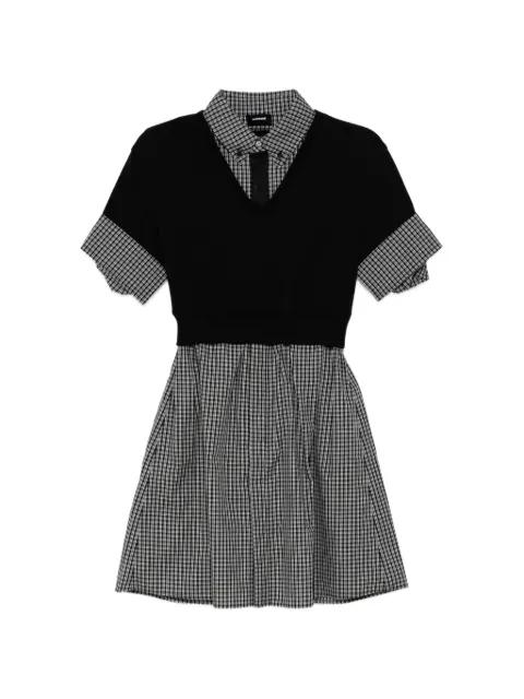 layered gingham-print dress by WE11DONE
