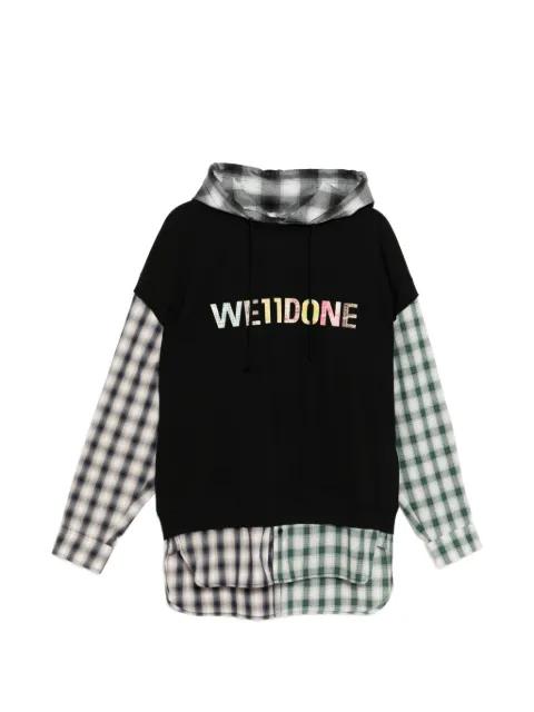 logo-embossed hoodie by WE11DONE