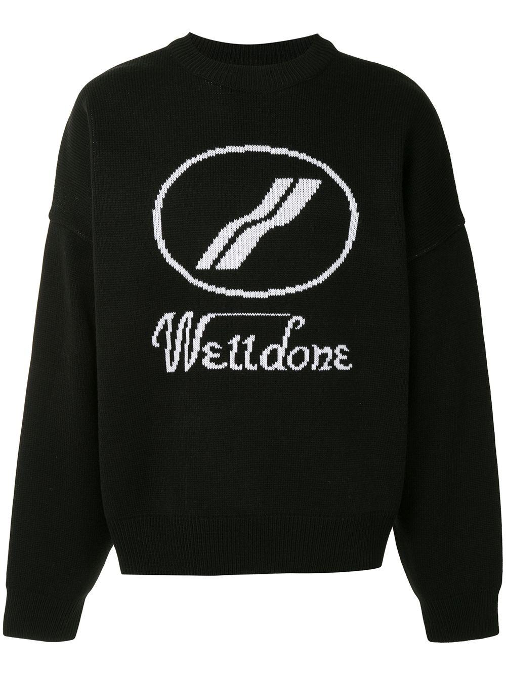 logo intarsia jumper by WE11DONE