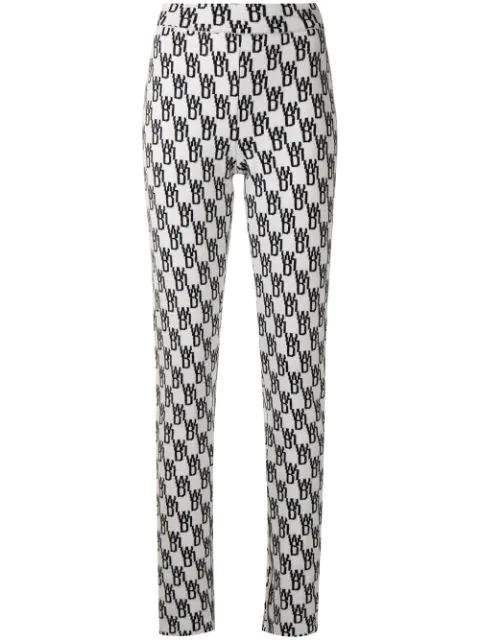 logo pattern knitted leggings by WE11DONE