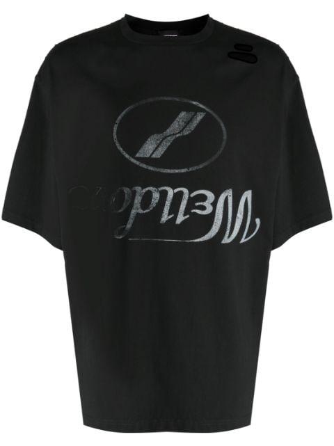 logo-print cotton T-shirt by WE11DONE