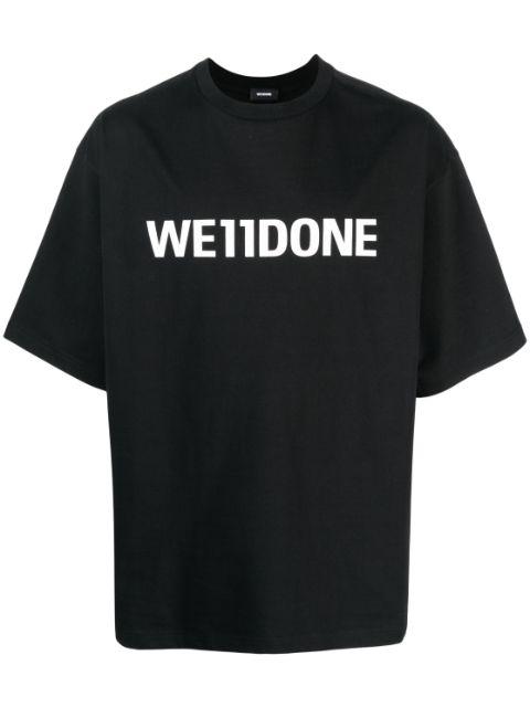 logo-print cotton T-shirt by WE11DONE