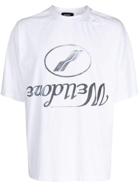 logo-print cotton T-shirt by WE11DONE