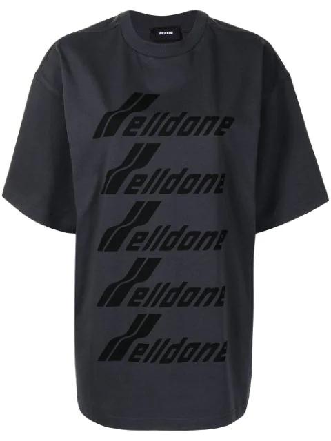logo-print cotton T-shirt by WE11DONE