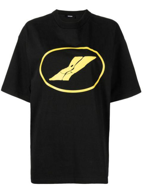 logo-print crew-neck T-shirt by WE11DONE