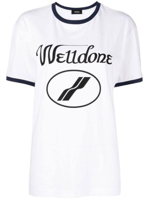 logo-print crew-neck T-shirt by WE11DONE