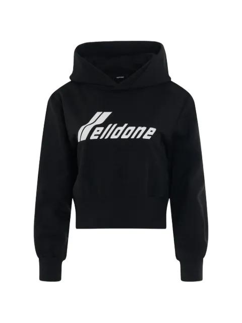 logo-print cropped hoodie by WE11DONE