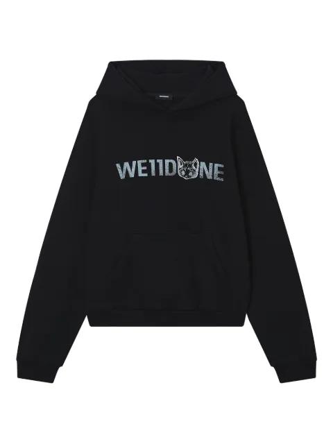 logo-print hoodie by WE11DONE