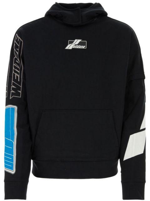logo-print hoodie by WE11DONE