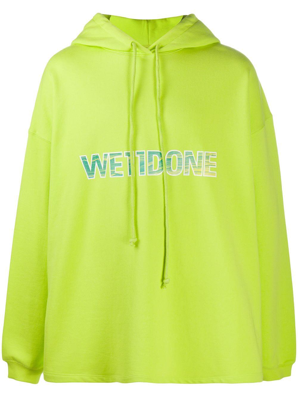 logo print hoodie by WE11DONE