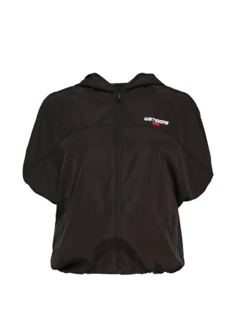 logo-print hoodied jacket by WE11DONE