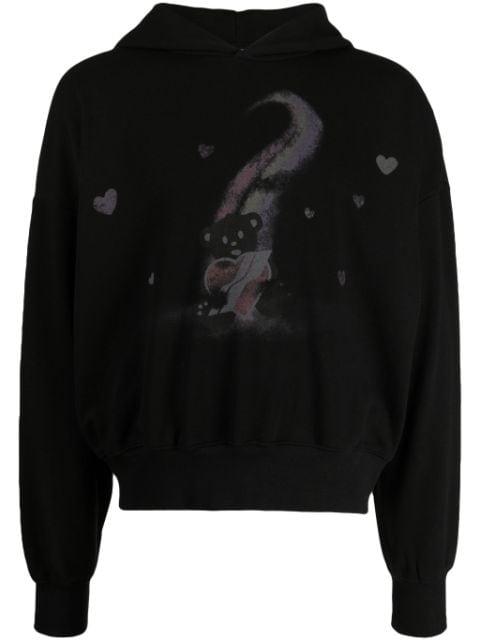 logo-print long-sleeve hoodie by WE11DONE