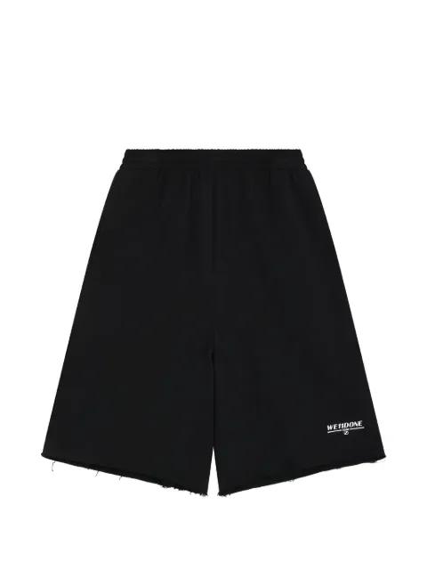 logo-print raw-edge shorts by WE11DONE