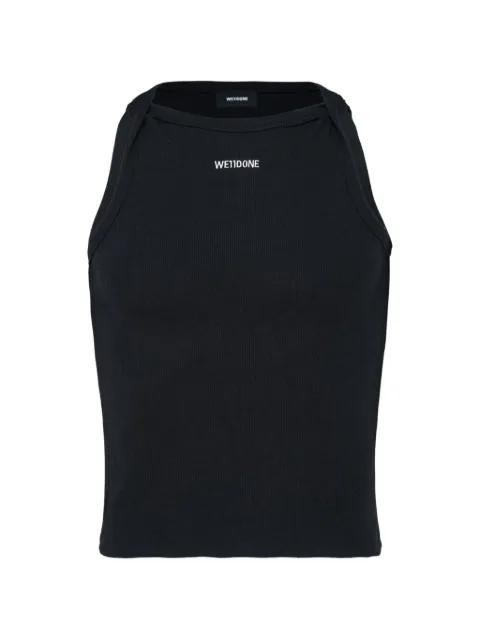 logo-print ribbed top by WE11DONE