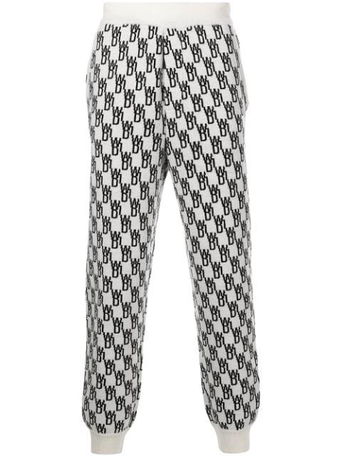 monogram intarsia-knit track pants by WE11DONE