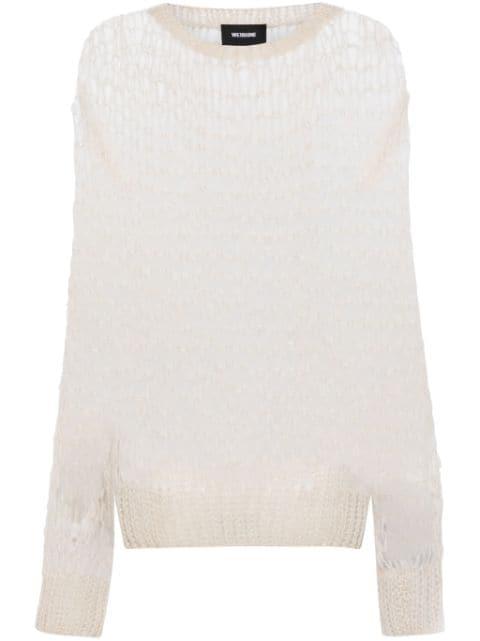 open-knit drop-shoulder jumper by WE11DONE