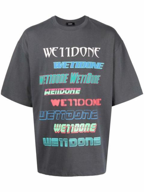 oversize logo-print T-shirt by WE11DONE