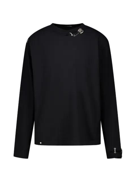 piercing-detail longsleeve T-shirt by WE11DONE