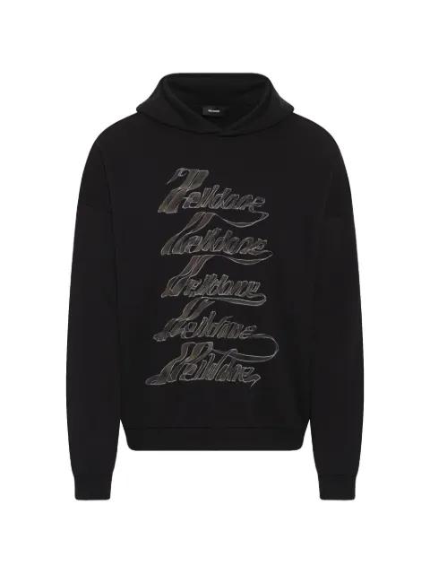 ribbon-logo hoodie by WE11DONE