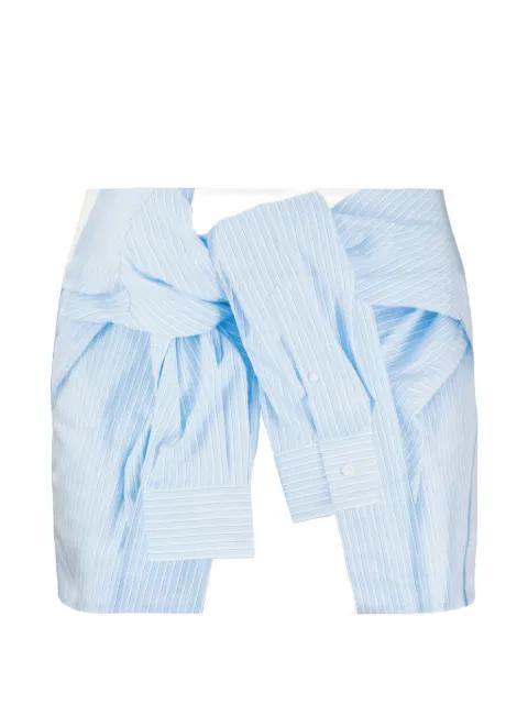 striped knot-detail mini skirt by WE11DONE