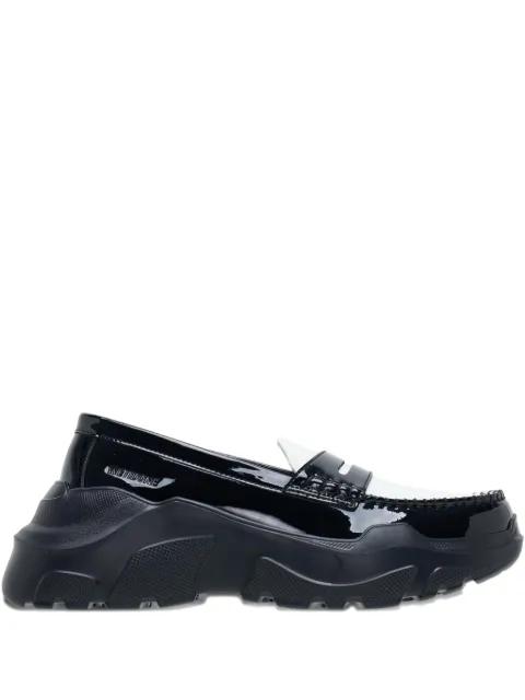 two-toned platform loafers by WE11DONE