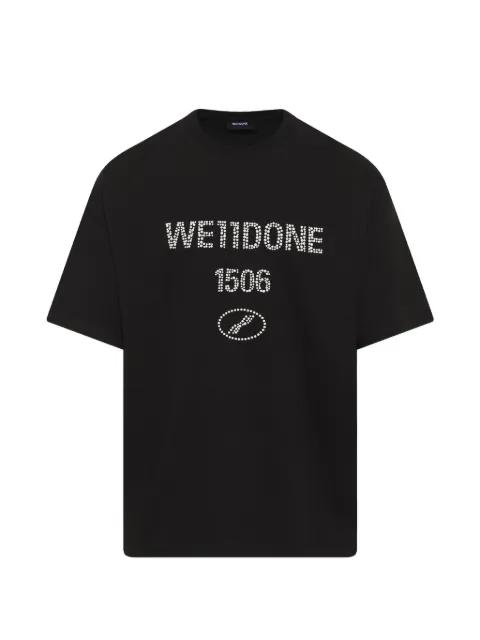 washed pearl-embellished T-shirt by WE11DONE