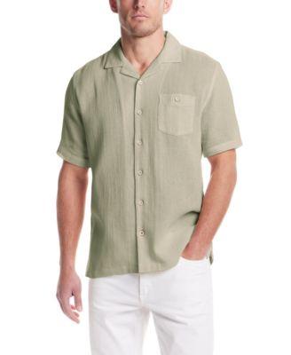 Men's Airtex Regular-Fit Textured Button-Down Camp Shirt by WEATHERPROOF VINTAGE