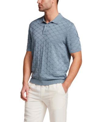 Men's Short-Sleeve Diamond Polo 100% Cotton Sweater by WEATHERPROOF VINTAGE