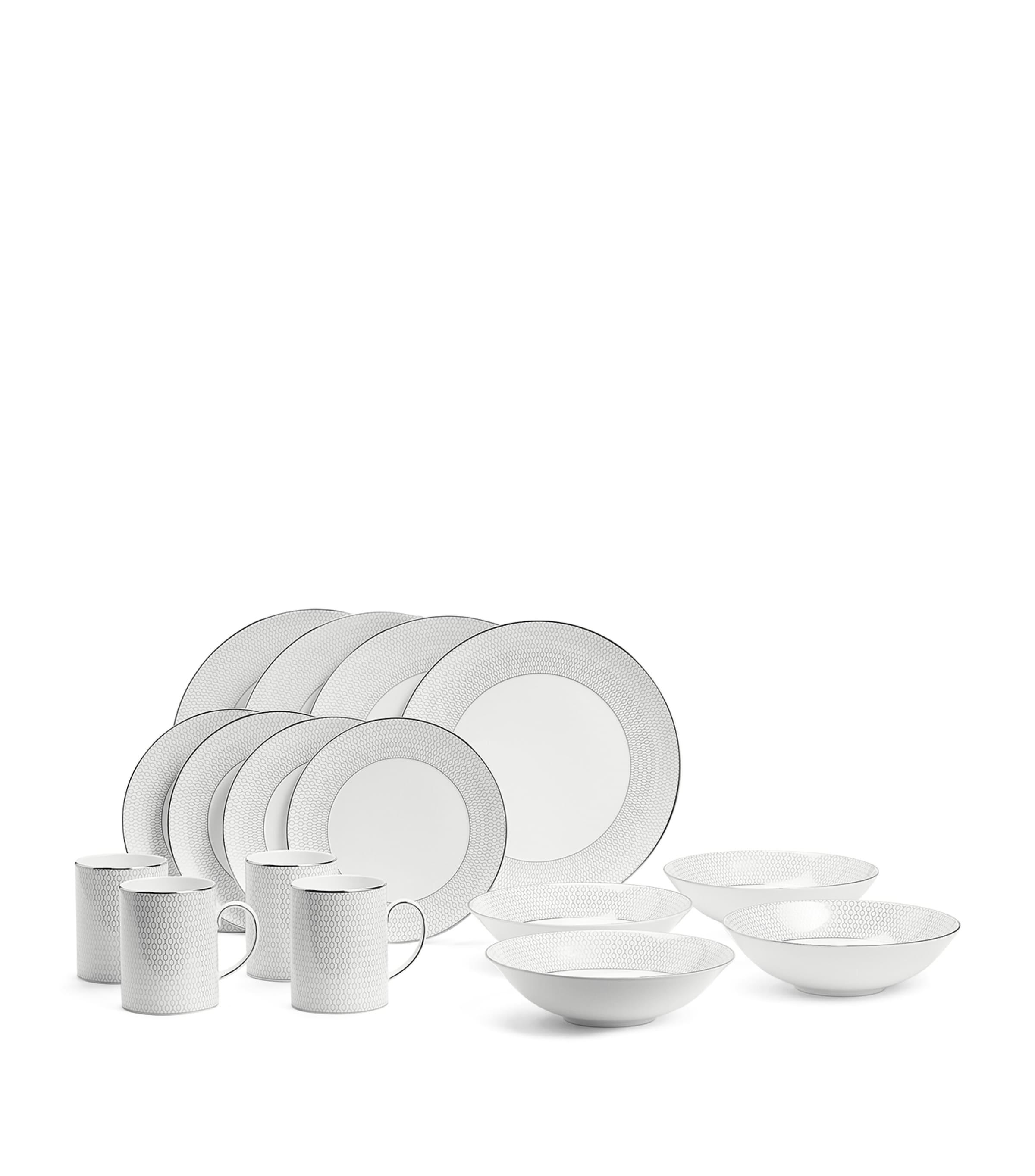 Wedgwood Set of 16 Gio Platinum Dinnerware Pieces by WEDGWOOD