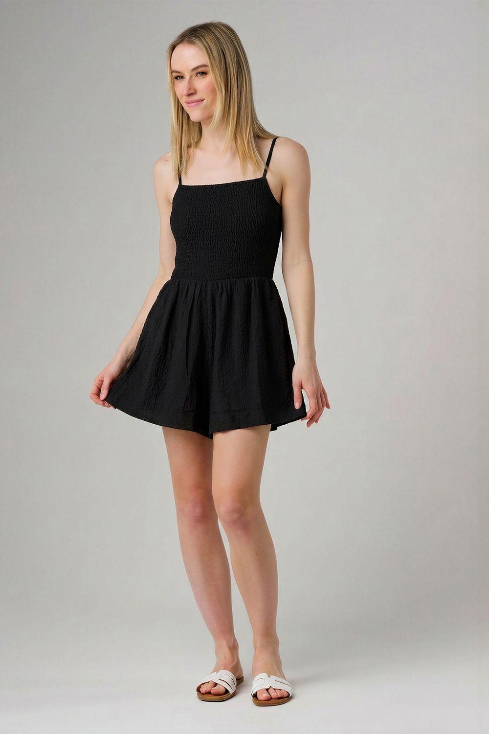 Shirred Bodice Strappy Square Neck Playsuit by WEDNESDAY'S GIRL