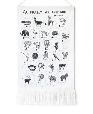 Animal Alphabet Printed Tapestry - French Edition - All Ages by WEE GALLERY