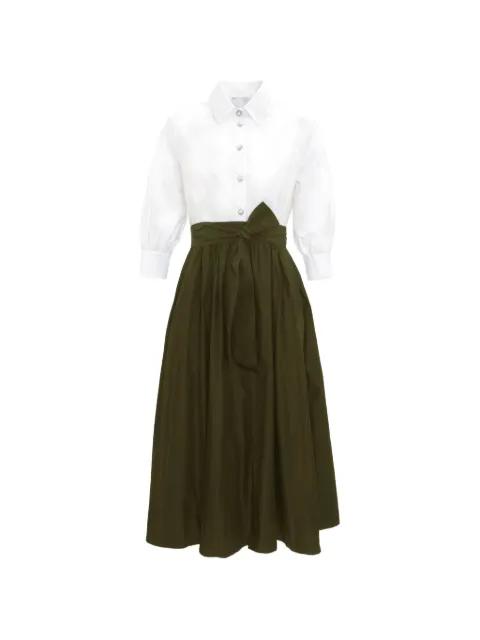 belted pleated shirt dress by WEILL PARIS