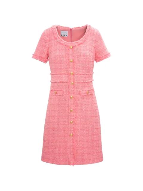 fringed tweed dress by WEILL PARIS