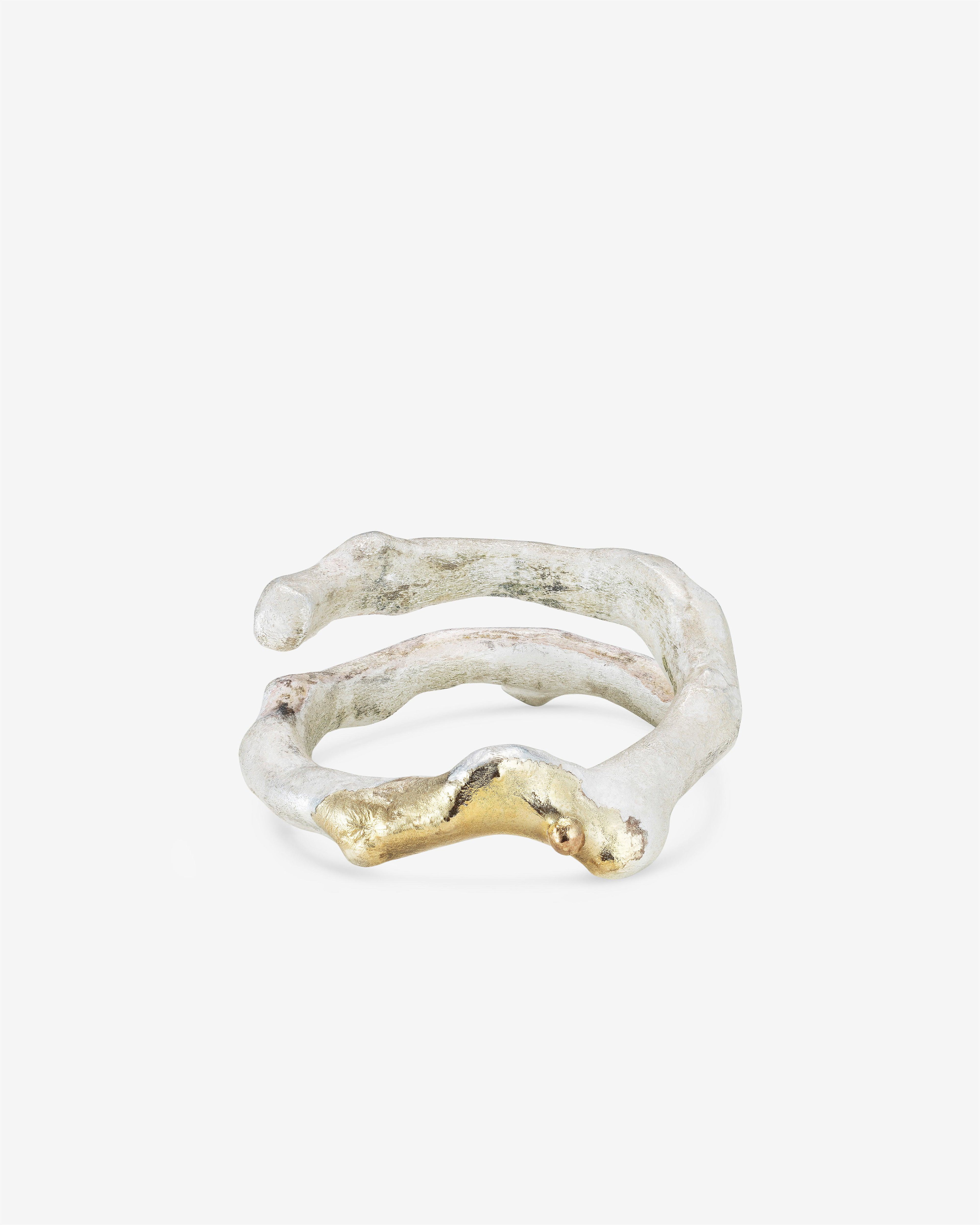 Weinan Pan - Bone Ring No4 Long - (Silver,Yellow Gold) by WEINAN PAN
