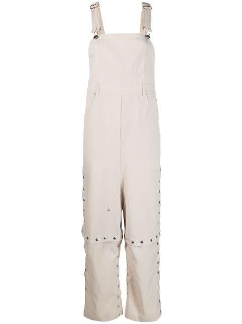convertible studded wide-leg overalls by WEINSANTO