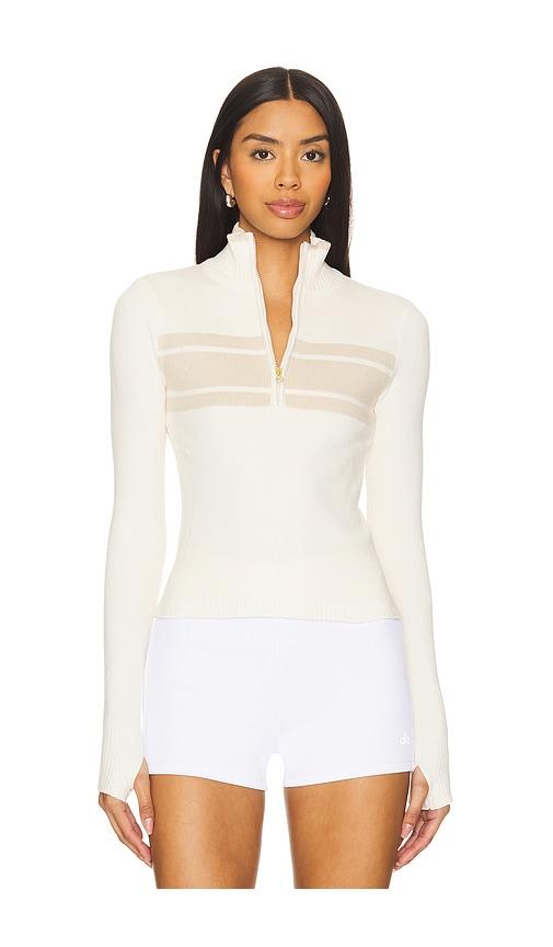 WellBeing + BeingWell Chalet Half Zip Pullover in Cream by WELLBEING + BEINGWELL