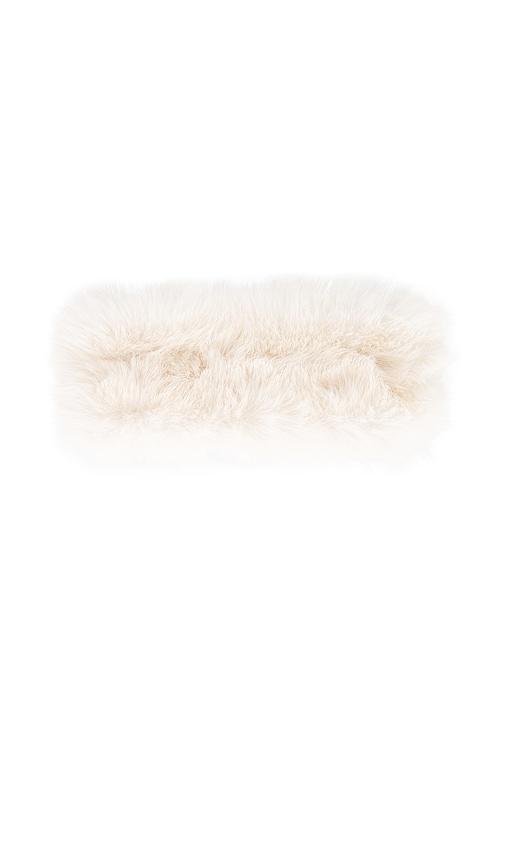 WellBeing + BeingWell Faux Fur Headband in Ivory by WELLBEING + BEINGWELL