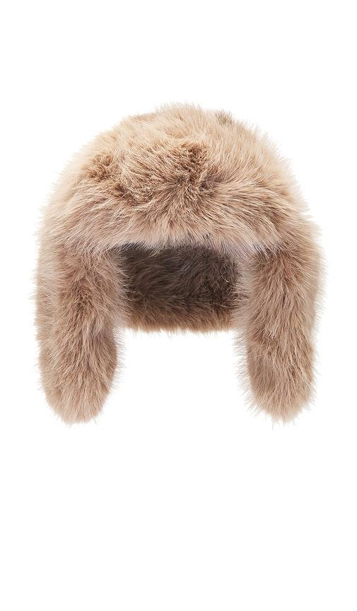 WellBeing + BeingWell Faux Fur Trapper Hat in Brown by WELLBEING + BEINGWELL