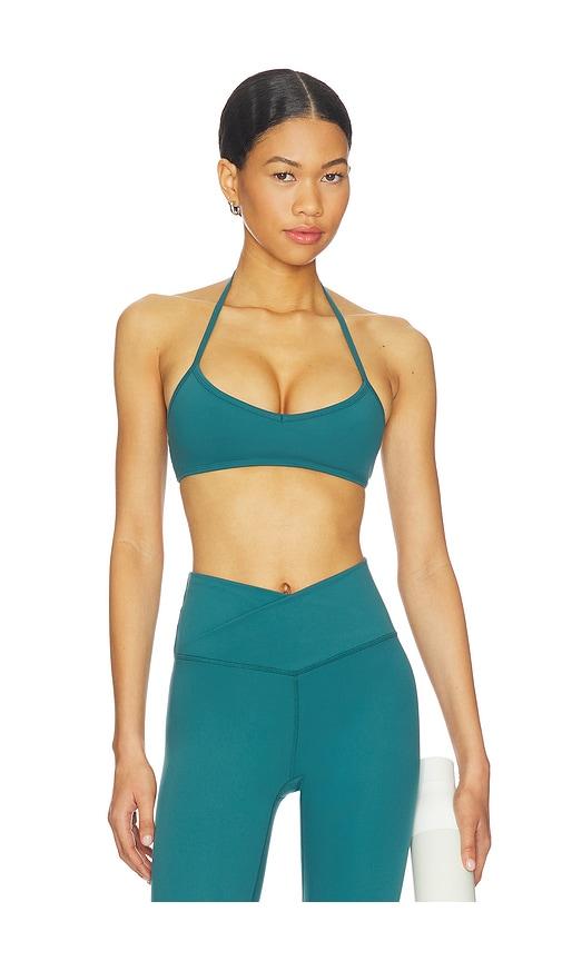 WellBeing + BeingWell FlowWell Leni Sports Bra in Teal by WELLBEING + BEINGWELL
