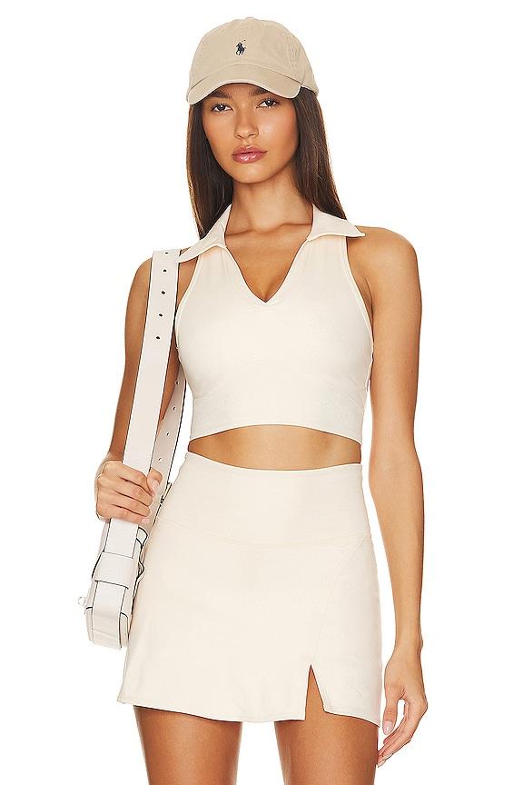 WellBeing + BeingWell MoveWell Frankie Cropped Tank in Ivory by WELLBEING + BEINGWELL