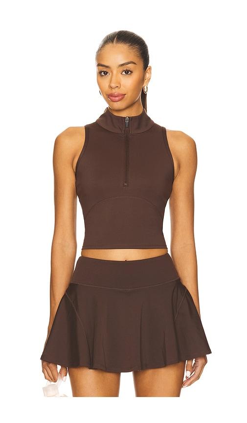 WellBeing + BeingWell MoveWell Rowan Tank in Brown by WELLBEING + BEINGWELL
