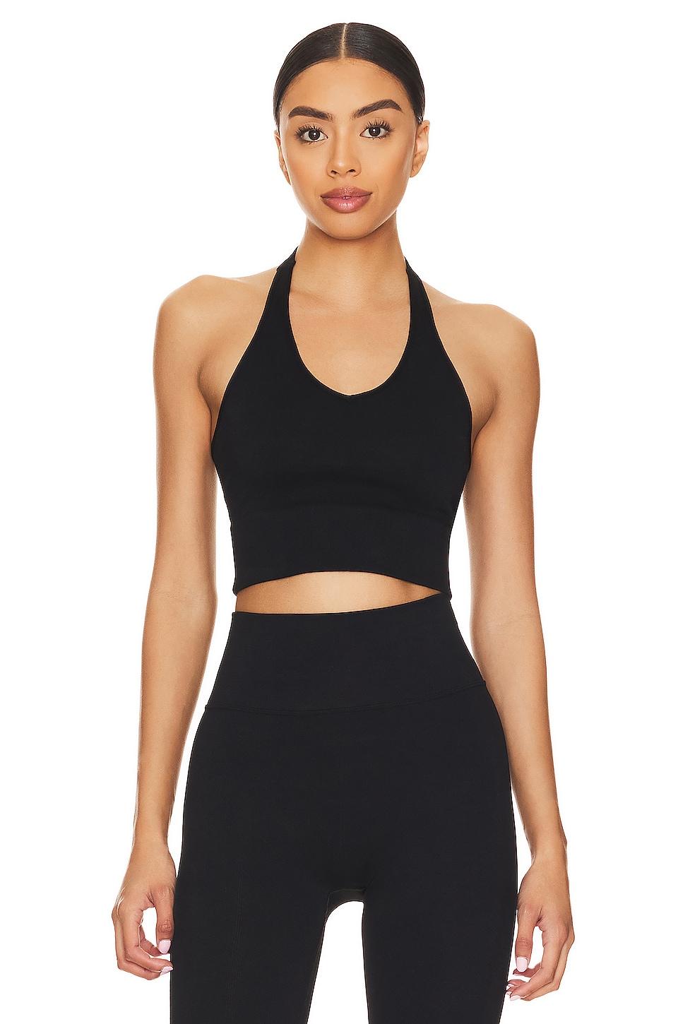 WellBeing + BeingWell StretchWell Terra Halter Tank in Black by WELLBEING + BEINGWELL WellBeing + BeingWell StretchWell Terra Halter Tank in Black by WELLBEING + BEINGWELL