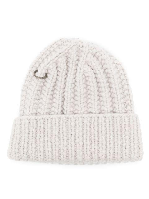ring-detail ribbed beanie by WERKSTATT MUNCHEN
