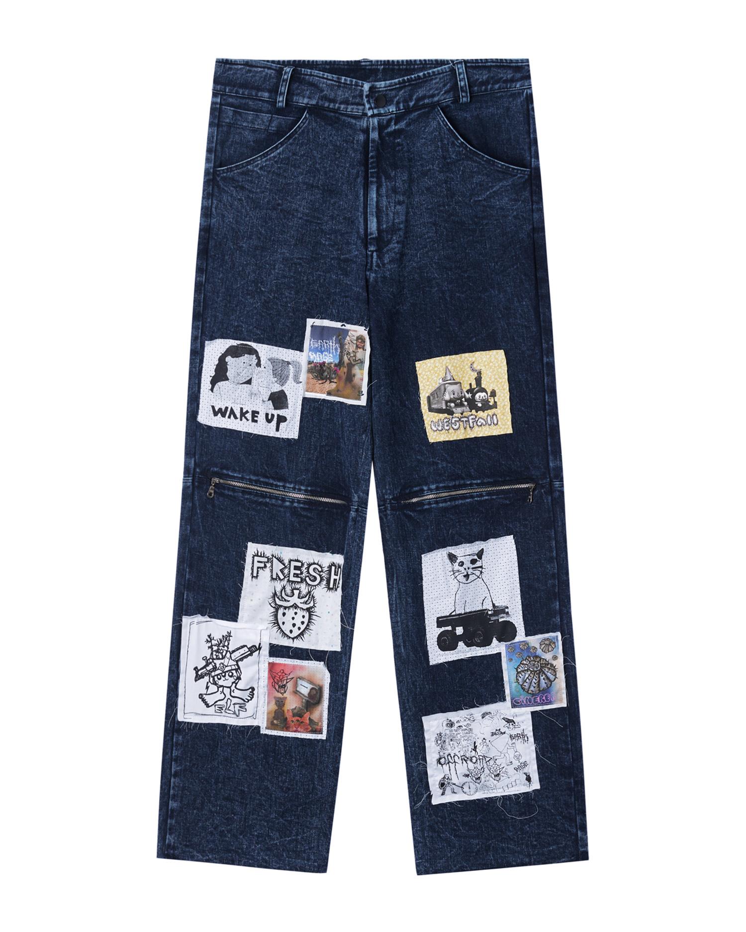 Patch denim pants by WESTFALL