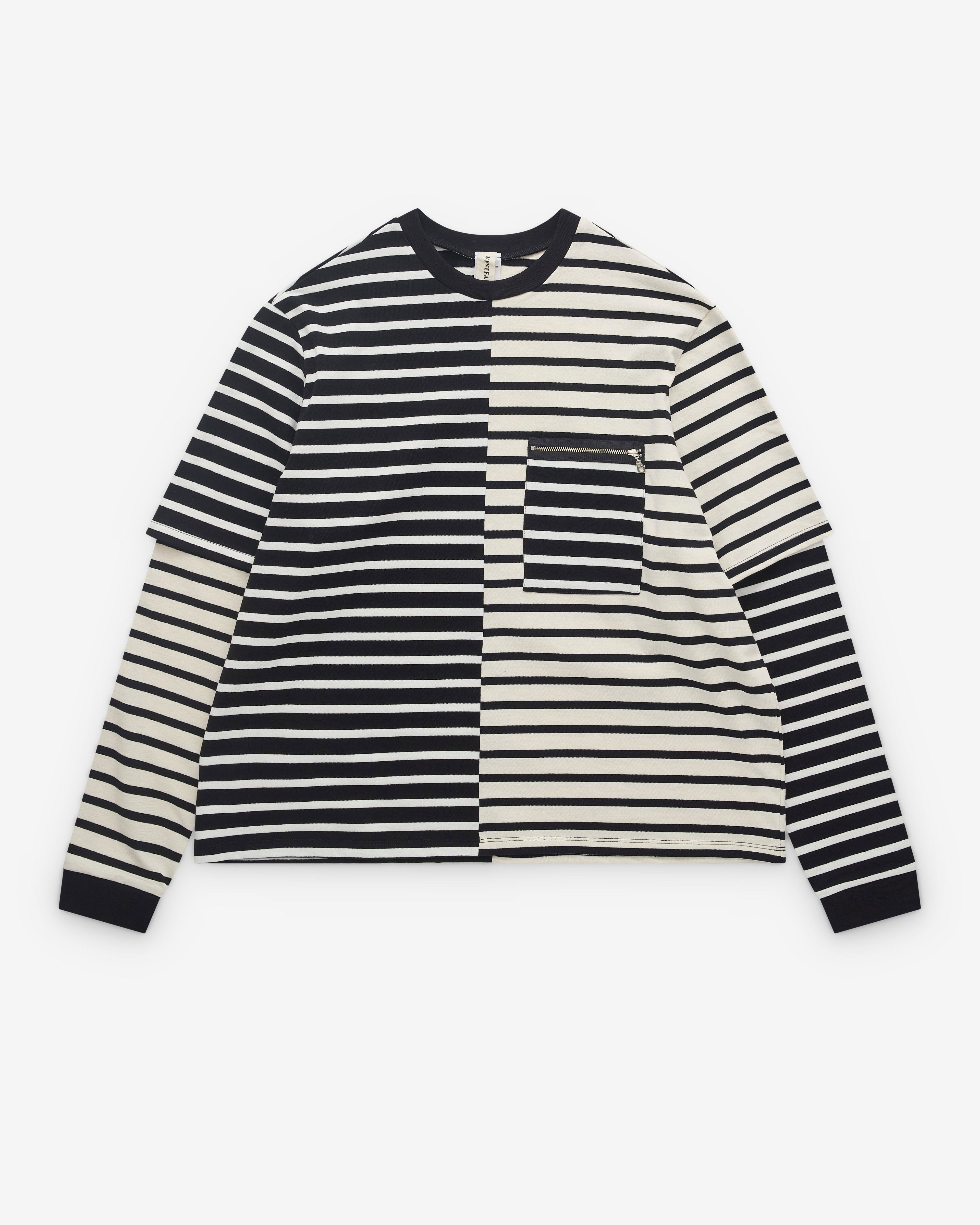 Westfall - Men’s Patch Stripe Double Shirt - (Black/White) by WESTFALL
