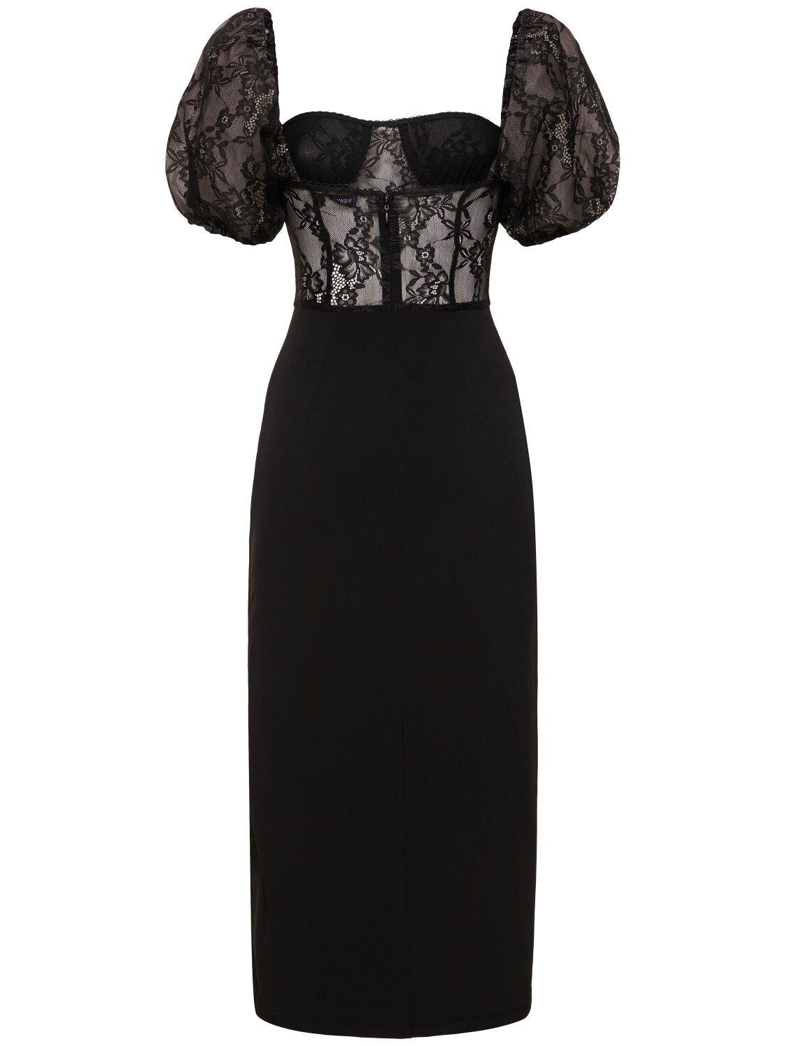 Lace Midi Corset Dress by WEWOREWHAT