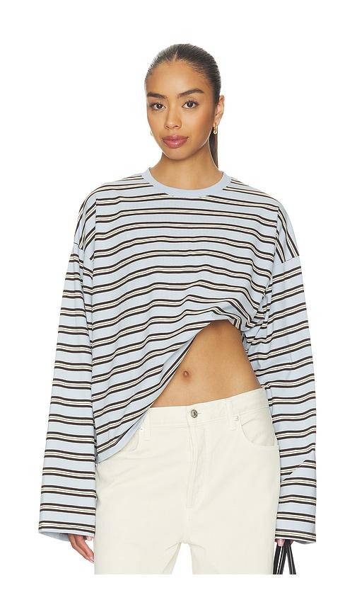 WeWoreWhat Boxy Oversized Crew Neck in Blue by WEWOREWHAT