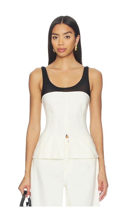 WeWoreWhat Corset Top in Black & White by WEWOREWHAT
