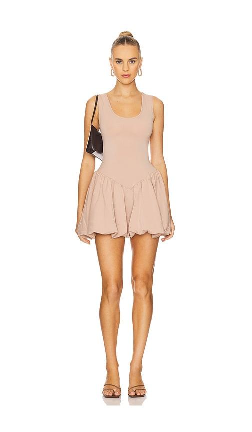 WeWoreWhat Deep V Bubble Dress in Rose by WEWOREWHAT