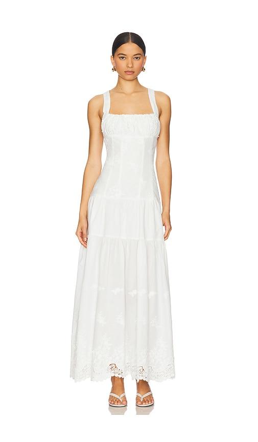 WeWoreWhat Peplum Midi Dress in Ivory by WEWOREWHAT